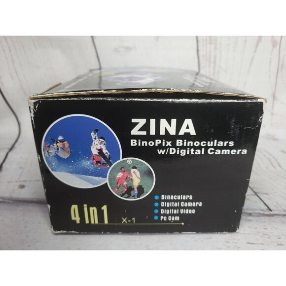 ZINA 4-in-1 10x25 BinoPix Binoculars with Digital Camera, Video, and PC Cam - Picture 3 of 7